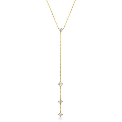 Amor Cielo™ Gold-Tone Lariat Necklace with Clear Stones