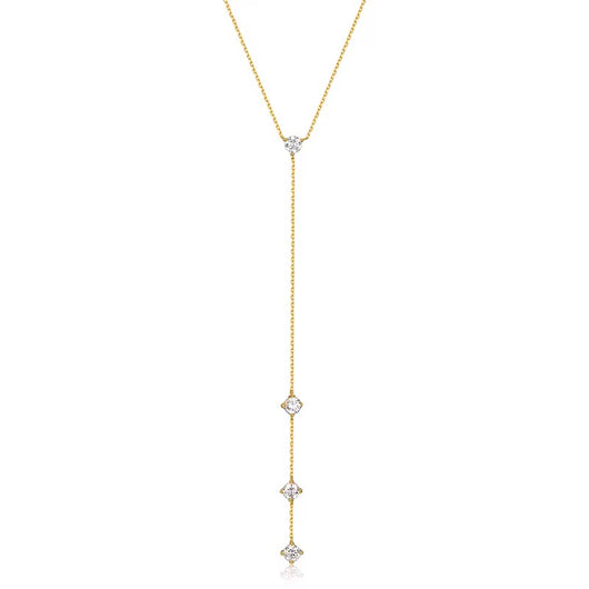 Amor Cielo™ Gold-Tone Lariat Necklace with Clear Stones