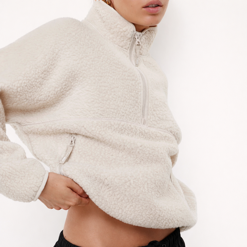Sherpa fleece half-zip pullover