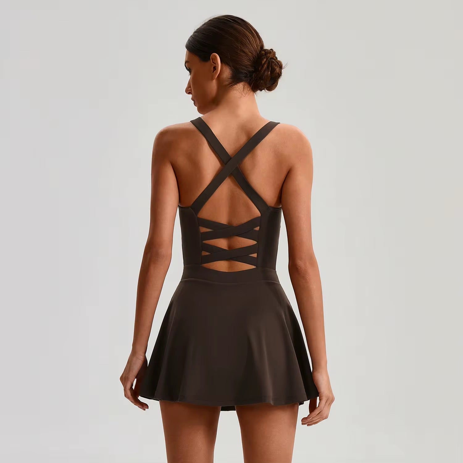 CIELO Brown Tennis Dress-2