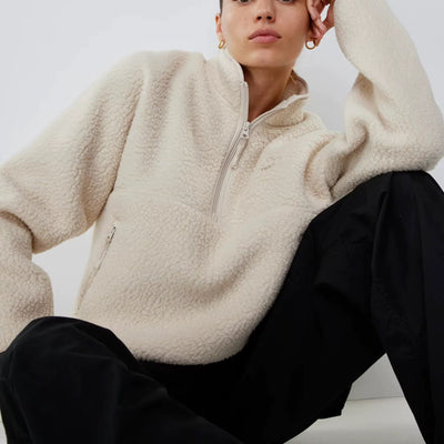 Sherpa fleece half-zip pullover